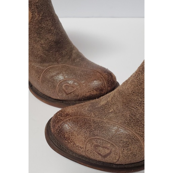 Junk Gypsy by Lane Wander Booties 6.5 Mexico Tan Leather/Suede Embroidered Arrow - Picture 4 of 16
